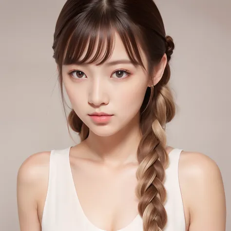 super high image, super detail, super high resolution, female, white glossy side braid hair, beautiful, cute, pretty, Japanese, Chinese, Korean, great proportion, professional lighting