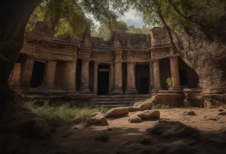 The island was formed by the uplift of a group of ancient ruins that had sunk to the seabed. Rotting trees, dry coral, tilted earth and ruins of buildings,