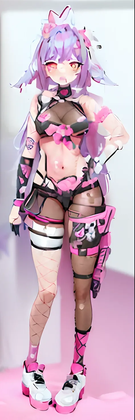 a cartoon image of a woman with pink hair and a gun, inked and colored, female cyberpunk anime girl, oppai cyberpunk, anime character; full body art, cyberpunk anime girl, ecchi style, female action anime girl, fine details. girls frontline, chiaki nanami ...