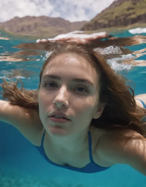 (add_detail:1.5), (close up of 1 girl swimming at high speed above underwater canyon), (DEN_miss_morgane, 25 year old), (blue bikini), bubbles, (underwater sea life, lush, corals, lively, bio diversity), (masterpiece, highest quality), 8K UHD, (film grain:...