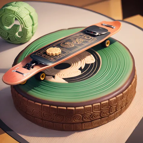 A mooncake shaped like a skateboard --auto --s2