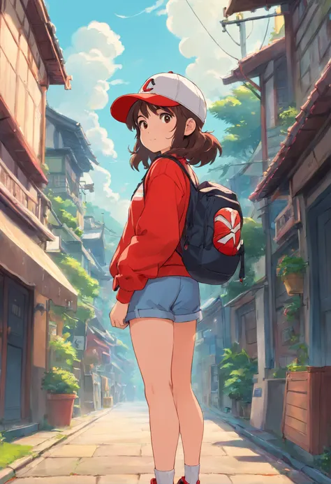 1girl with baseball cap with an Air Jordan 1 high 4k super detailed artwork