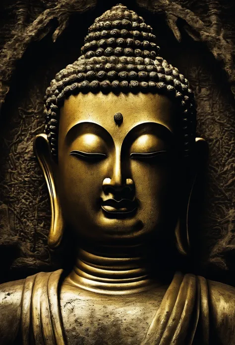 The golden figure of the Buddha