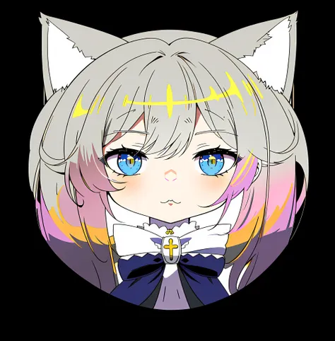 anime girl with cat ears and cross on the chest, cute anime catgirl, cute!! tchibi!!! cat woman, anime catgirl, fully robotic!! ...