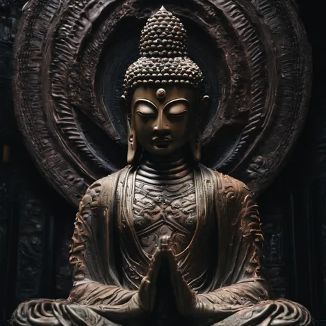 BUDDHA STATUE， A high resolution， the detail， RAW photogr， Sharp Re， Nikon D850 Film Stock Photo by Jefferies Lee 4 Kodak Portra 400 Camera F1.6 shots, Rich colors, ultra-realistic vivid textures, Dramatic lighting, Unreal Engine Art Station Trend, cinesti...