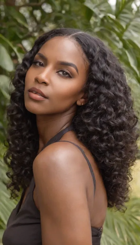 A beautiful and incredible black Brazilian woman, corpo inteiro，Free curls, cabelo encaracolado preto, (cabelos cacheados escuros e curtos), Cabelo encaracolado longo preto selvagem, cabelo multiversal, brasileiro, cabelo curto preto encaracolado, cabelos ...