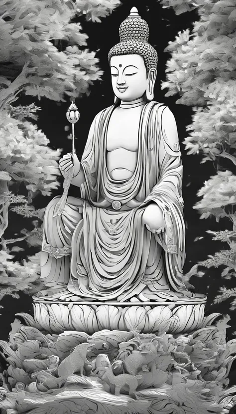 ((Masterpiece))，(Best quality))，China-style，In the universe, A huge jade statue of Maitreya Buddha stands in space，jade sculpture，Light，Transparent，Gaze at the earth，Standing Buddha statue，with light glowing，Glow effects，Pilgrims on the road，Hyper-realisti...