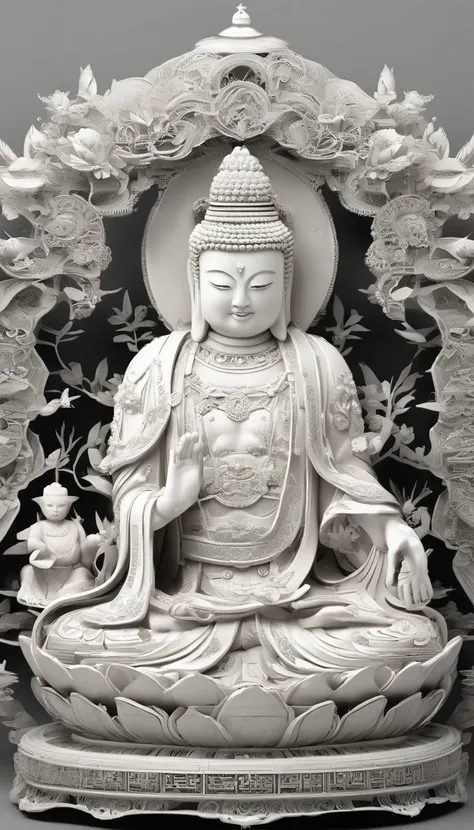 ((Masterpiece))，(Best quality))，China-style，In the universe, A huge jade statue of Maitreya Buddha stands in space，jade sculpture，Light，Transparent，Gaze at the earth，Standing Buddha statue，with light glowing，Glow effects，Pilgrims on the road，Hyper-realisti...