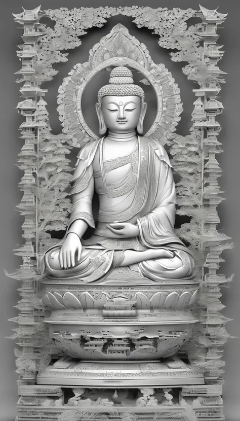 ((Masterpiece))，(Best quality))，China-style，In the universe, A huge jade statue of Maitreya Buddha stands in space，jade sculpture，Light，Transparent，Gaze at the earth，Standing Buddha statue，with light glowing，Glow effects，Pilgrims on the road，Hyper-realisti...