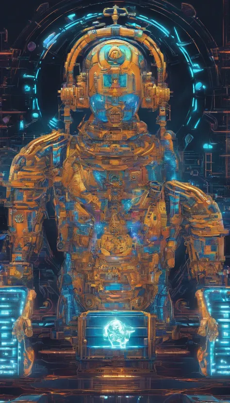 Super giant mechanical Buddha statue，Adoring crowds，In steampunk style，super-fine，8K，Works of masters，Meticulous mechanical depiction，OC renderer，