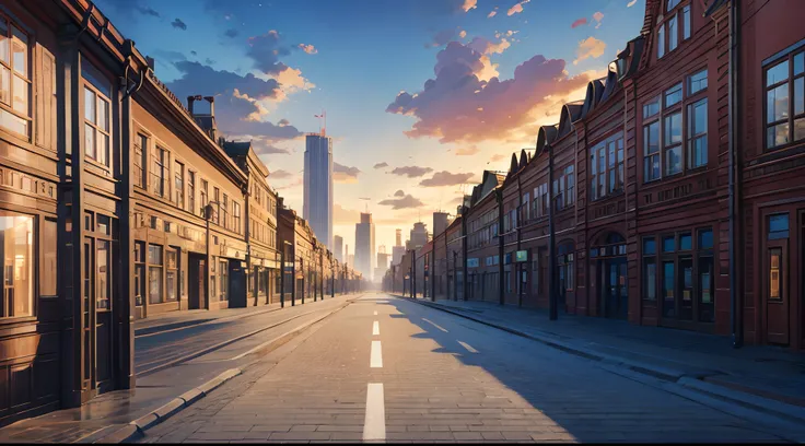 moscow street, moscow city center 2023, masterpiece, anime background, moscow city drawn in anime style, line art masterpiece, p...