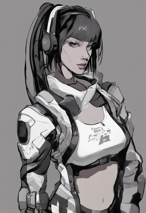 ((melhor qualidade)), ((master part)), ((realista)) e pGostosaografia ultra-detalhada, Juri Han,Menina bonita Juri Han de Street Fighter, bunda grande, Garota bonita, Neon light. veste um (Top Tecnologia-Desgaste) e um (corda preta, white pattern :1.2) , (...