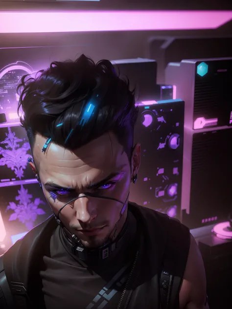 Change background, cyberpunk, realistic face, avatar, handsome boy, 8k