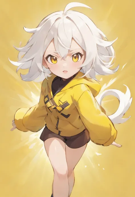 White-haired, golden-eyed pokémon trainer