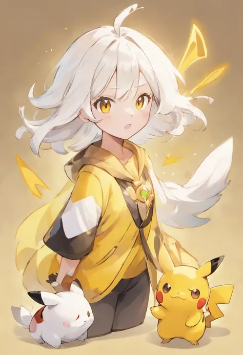 White-haired, golden-eyed pokémon trainer