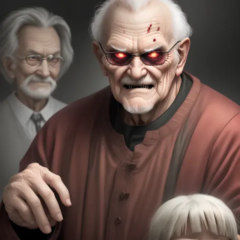 Grandpa looks evil