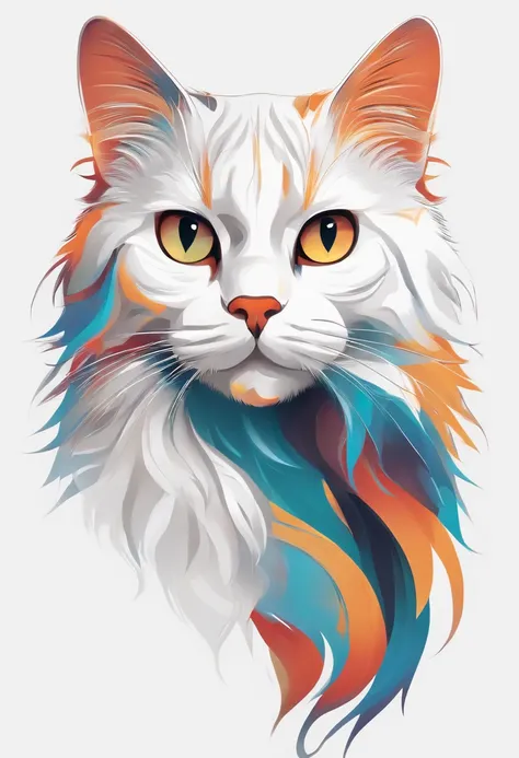 Cats, A logo、hight resolution, Flat Avatar, white backgrounid, simple background,