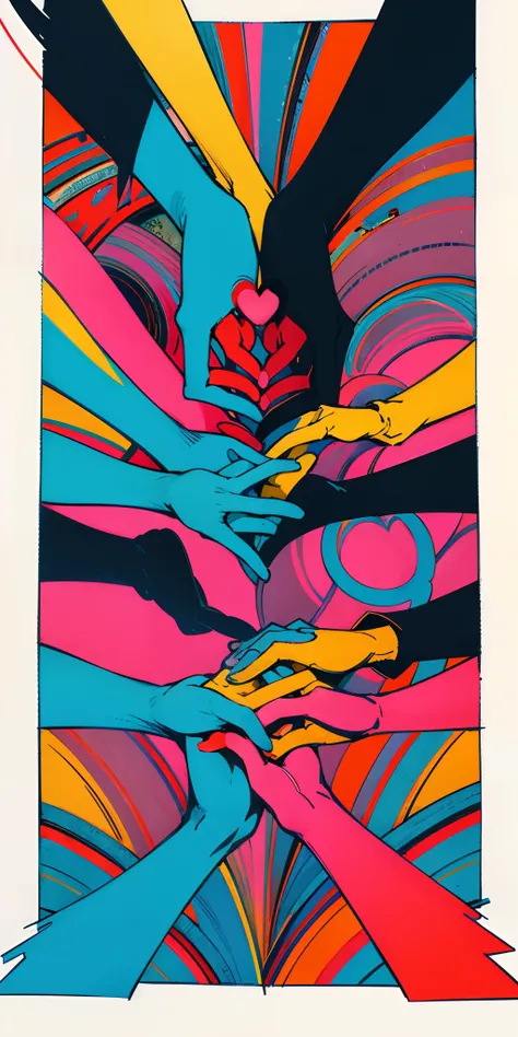 A drawing holding hands, representing unity and respect among students. No centro, A heart with several colors symbolizing diversity and harmony in the Easy School