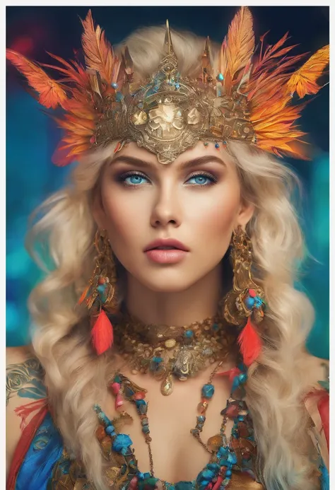 Masterpiece, Young Scarlett Johansson as a beautiful young elf BREAK (((Baids Short Blondes))) BREAK (((Tribal tattoos on the face))), BREAK (((Tribal tattoos on the cheeks))), BREAK (((Facial Piercing))), (((pointed ears))) BREAK (((Glow Blue Eyes))), BRE...