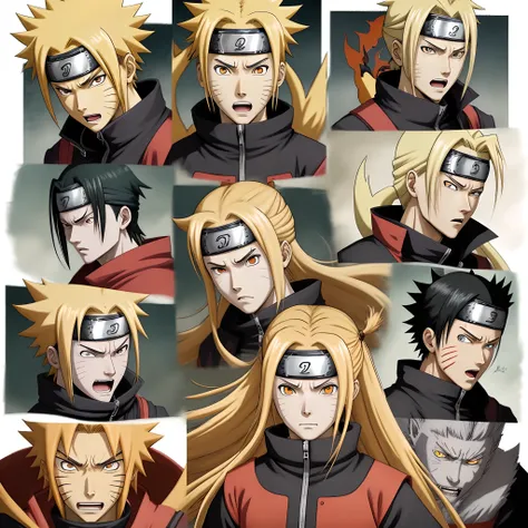 Naruto and the Nine Tails Faces