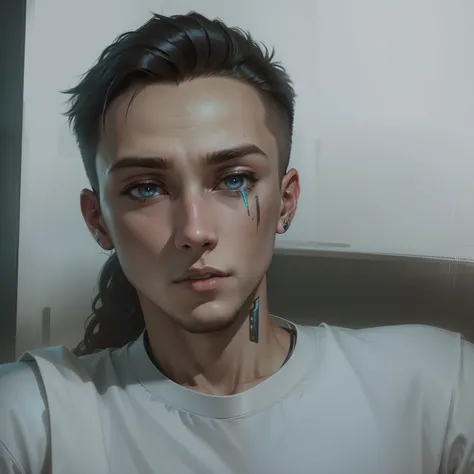 cyberpunk hendsome boy. realistic face.