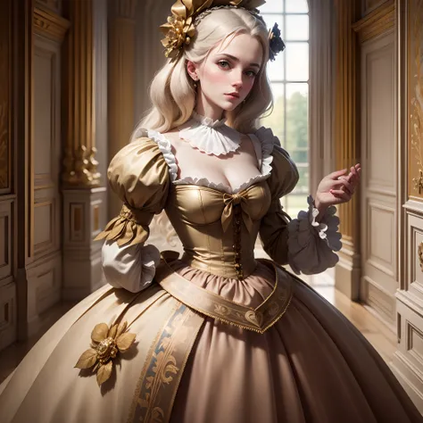 Beautiful Marie-Antoinette standing at Versailles, high facial detail, 8k --auto --s2