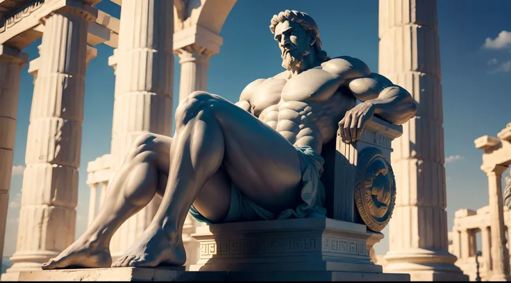 GREEK PHILOSOPHER, estatua, musculoso, ultra-detalhado, Realismo