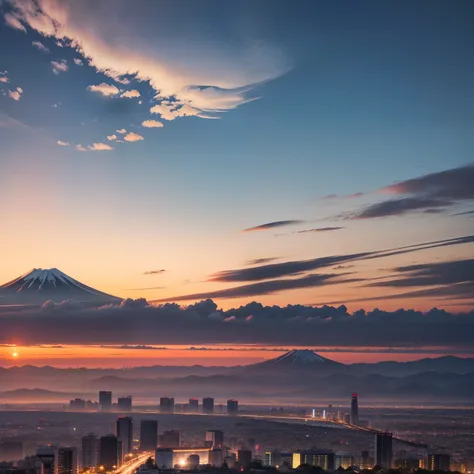 mont. mont. mont. Mt. Fuji at sunrise can be seen beyond Enoshima