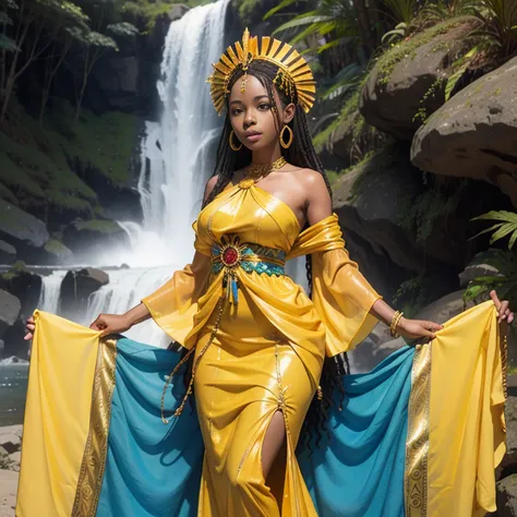 Oshun African Orisha Dress Yellow Waterfall Wealth