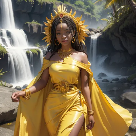 Oshun African Orisha Dress Yellow Waterfall Wealth