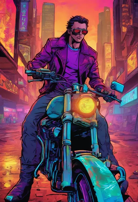 (best quality,4k,8k,highres,masterpiece:1.2),ultra-detailed,realistic,cyberpunk sheriff Johnny Cash,glowing neon lights,leather jacket,cybernetic arm,cowboy hat,expressive eyes,silver stubble,gritty urban cityscape,retro-futuristic setting,smoke-filled str...