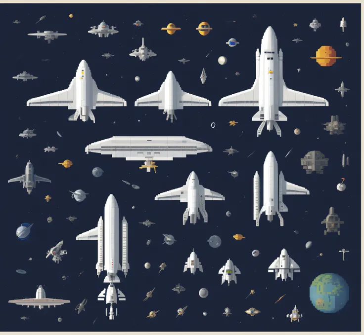 Mapa do Jogo de Fi-Fi, nave espacial, space shuttle, Star Ship, SpaceX, Vista de cima para baixo do jogo, mapas da oficina steam, Ativo de videogame, pixel art retro nintendo bitmap, Research Station, lone industrial!!! spaceship!!, outer space, mapa do jo...