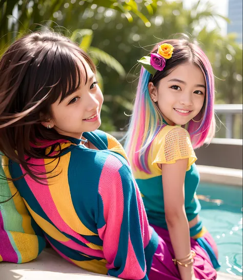 180th floor infinity pool，The tallest building in the urban forest，Around bonsai，Luo Han Song，coconut palms，tulips，Rose flower，Tease alpacas to play，There were five little girls wearing openwork translucent stockings，Pouting and smiling，is shy，Pinch your c...