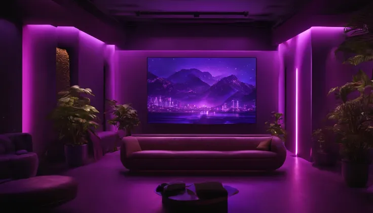 8k TECH COMPANY with lots of purple lights