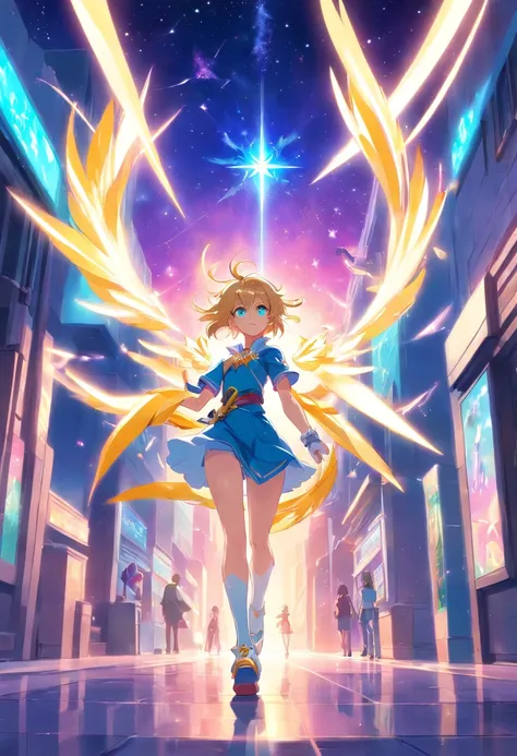 Ezreal star guardian walking in a twiglht