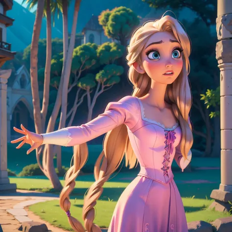 elsa-rapunzel fusion, mesclando modelos, roupas da rapunzel, melting, 1girl, beautiful, character, woman, female, (master part:1...