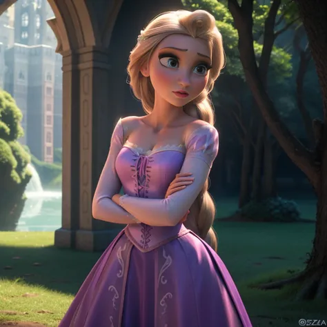 elsa-rapunzel fusion, mesclando modelos, roupas da rapunzel, melting, 1girl, beautiful, character, woman, female, (master part:1...