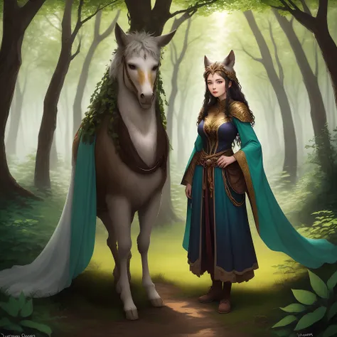 Degiena is a mystical guardian of the sacred grove. Her costume reflects her connection to nature and her role as its protector: