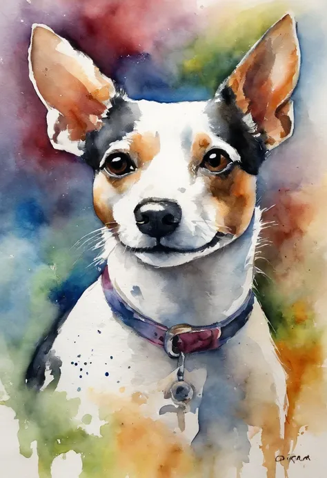 (obra-prima, mejor calidad),1rat terrier sentando esperando a que su amo venga