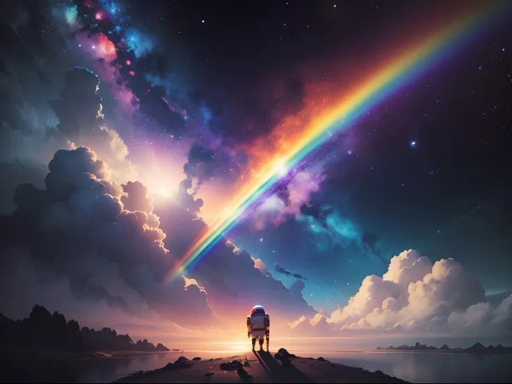 space, colorized, rainbow, pixar