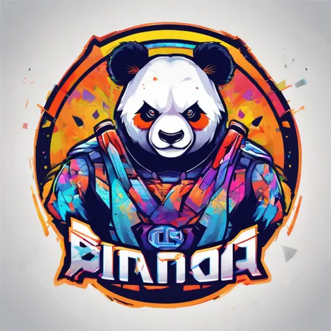 Logo esport, logoté (UltimPanda), Humanoid panda, muscular body