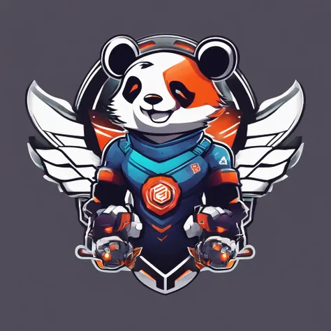 Logo esport, logoté : ULTIMPANDA, Humanoid panda, muscular body