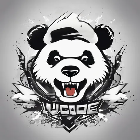 Logo esport, logoté : ULTIMPANDA, Humanoid panda, muscular body