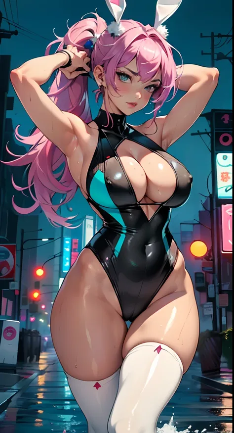 cute bunny girl,(((1girl))),((muscle bunny girl with extremely cute and beautiful magenta hair)),(((bunny girl,anthro furry cute,bunny-girl))),(((bunny ears:1.5,bunny ears on head,big bunny ears))),


(large breasts:1.4),saggy breasts,(((magenta hair:1.35,...