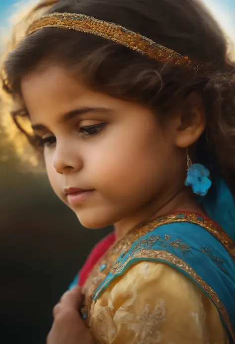 A girl child,profile,Full of hope,blue-sky