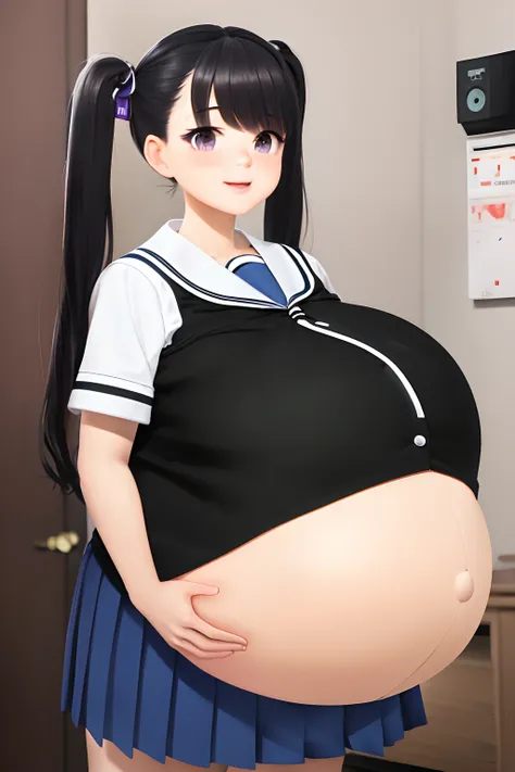 Twintails, black hair,Big Baby Bump pregnant, school uniform, Big boobs, nipple, cum,16 years girl, Big pregnant Belly, Big Pregnant girl, Largest Belly of Pregnant, Huge 9 months Pregnancy Pregnancy Belly, purple eyes, Hugest pregnancy belly