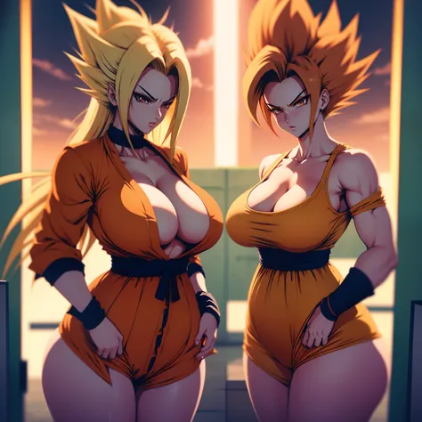 Mulher super Sayajin roupas de Goku nsfw