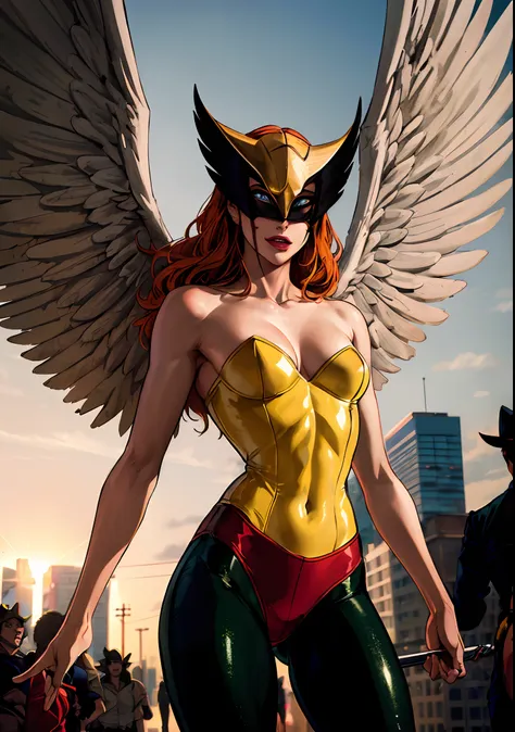 ((master part,best quality)), absurdos,
hawkgirl_jlu, 
sozinho, sorridente, olhando para o viewer, cowboy shot, 
night sky and c...