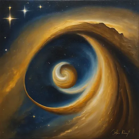 Coarse brushstrokes and wet paint，Fibonacci，the golden ratio，Melted wax，Visible brush strokes，oil on the canvas，Thick brushstrokes，insanely details，8K  UHD，ultra-realistic realism，Van Gogh Starry Sky