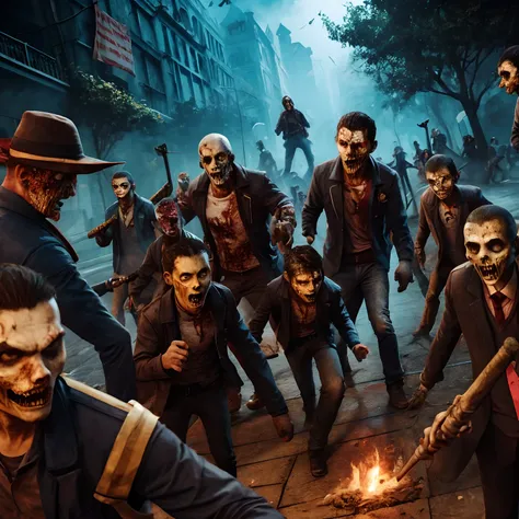 los zombies atacan y corren tras los estudiantes de la secundaria en cores, serie estamos muertos